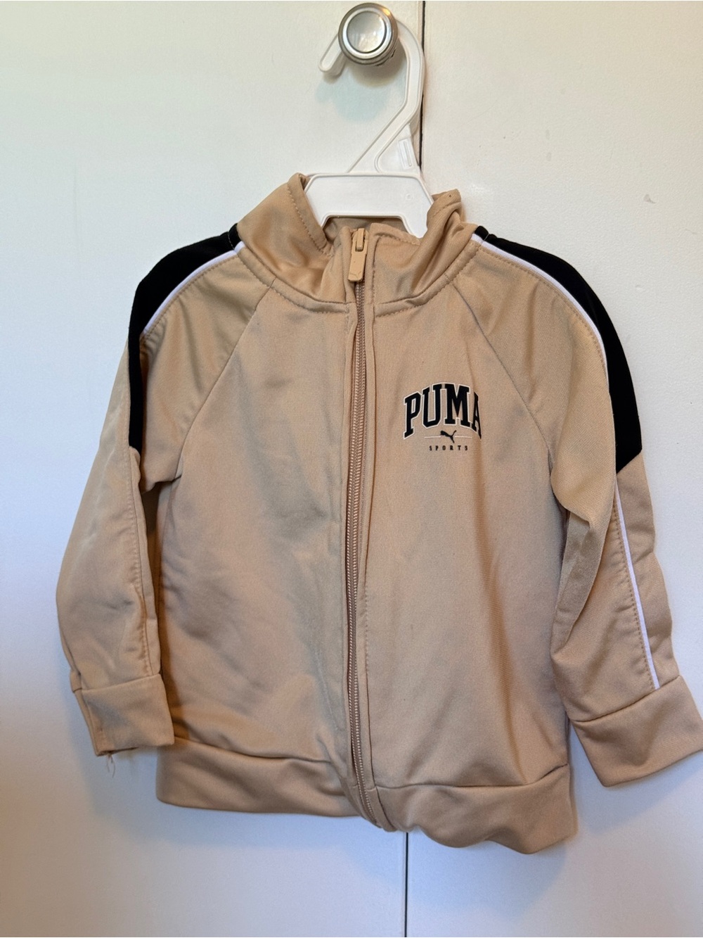 Puma Tan and Black Full-Zip Kids Jacket